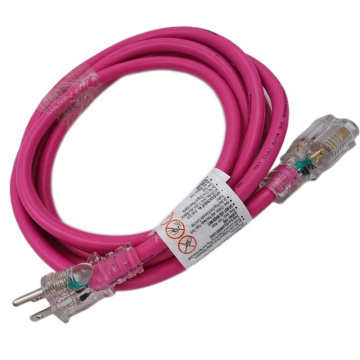 NEMA PINK 5-15 Cable de extensión de 12/3 al aire libre